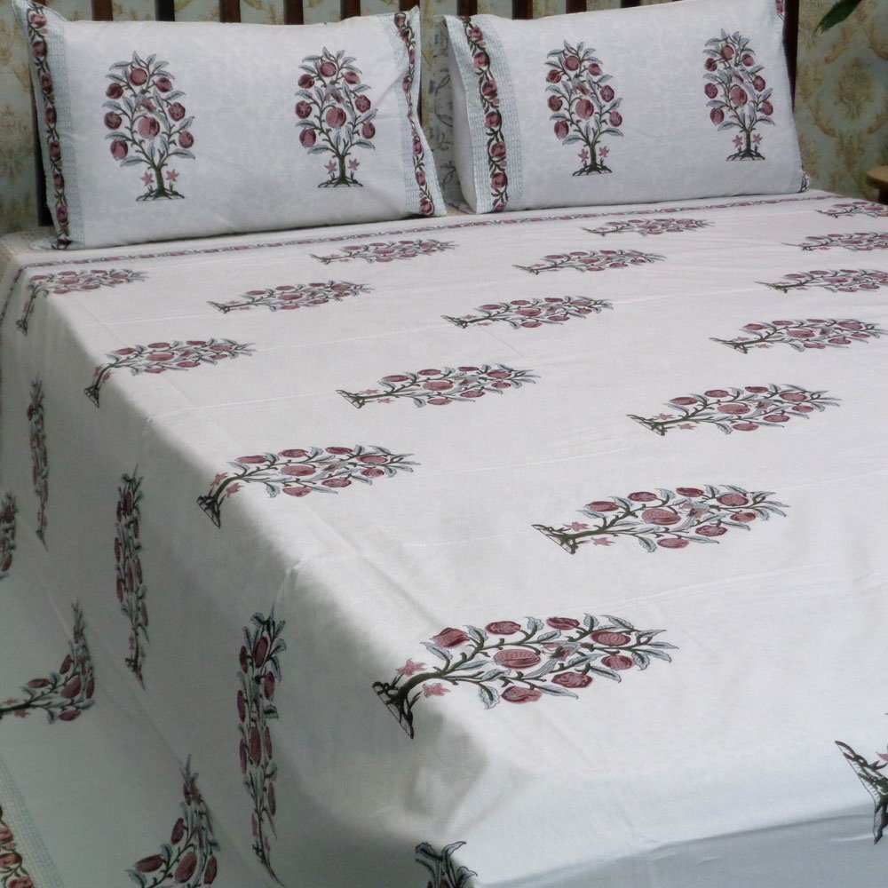 Hot Selling Hand Block Printed Cotton Embroidered Percale King Size Bedspread For Sale At Best Price