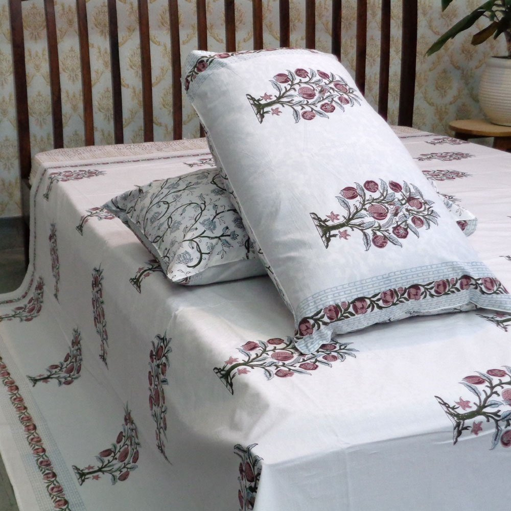 Hot Selling Hand Block Printed Cotton Embroidered Percale King Size Bedspread For Sale At Best Price