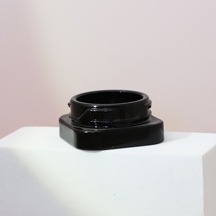 Pop 9ml 9g black bottle jar small cube glass container child resistant concentrate packaging can match black screw top