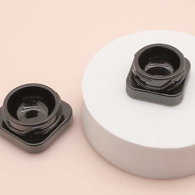 Pop 9ml 9g black bottle jar small cube glass container child resistant concentrate packaging can match black screw top