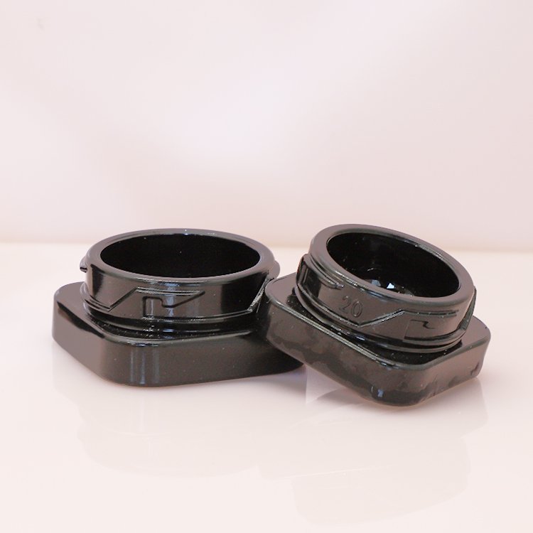Pop 9ml 9g black bottle jar small cube glass container child resistant concentrate packaging can match black screw top