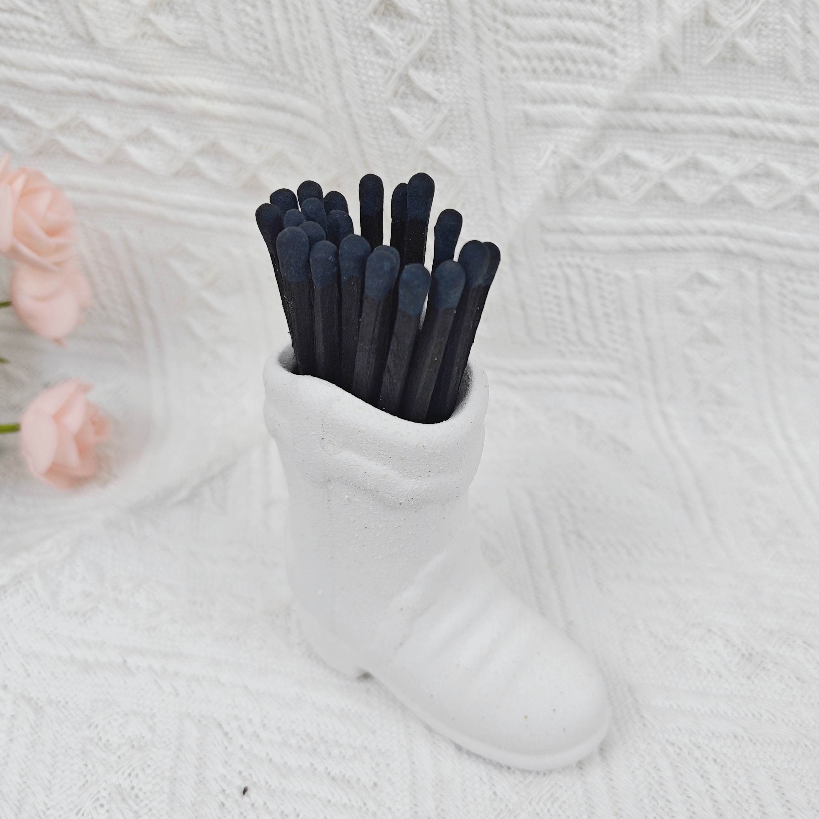 Ceramic Cowboy Boot Modern Holder Matchstick Storage Jar Match Stick Holder With Striker Custom Matches Holder