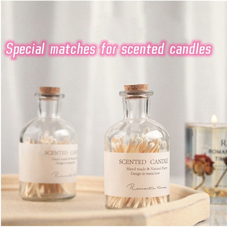 New Custom Colorful Match Sticks In Glass Jar Bottle Matches wooden matchsticks in bottle candle aromatherapy