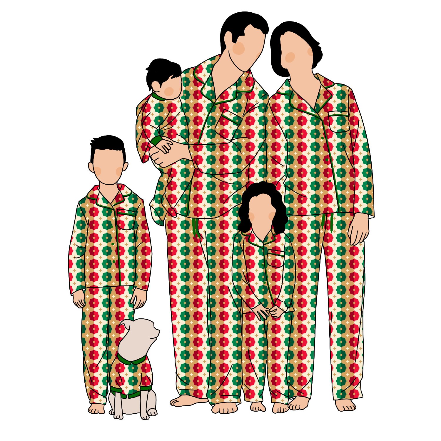 Custom Pattern Wholesale Funny Plaid Stripe Printing Matching Family Pajamas Shirt And Pant Holiday Pajamas Set
