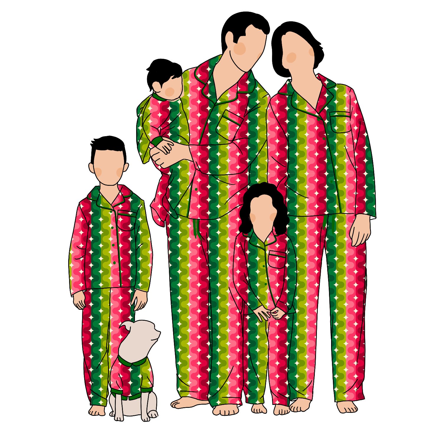 Custom Pattern Wholesale Funny Plaid Stripe Printing Matching Family Pajamas Shirt And Pant Holiday Pajamas Set