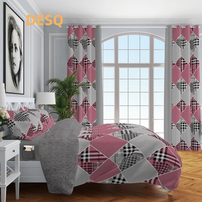 Microfiber 7 Piece Printing Comforter Sets Luxury Bedding Sets With Matching Curtains