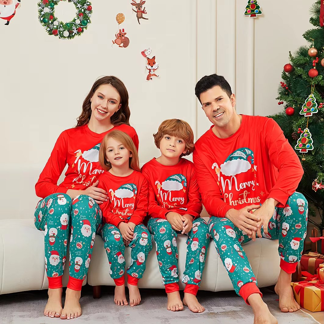 Plus Size Christmas 2025 Family Women Home Sleepwear Christmas Pajamas Cage Dog Decoracion Clothes Pj Sets For Family 2025