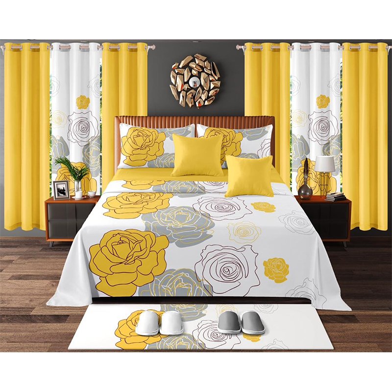 Florida American style luxury 26 pieces bedding set with matching curtains 26pieces quilted bedding set for living room