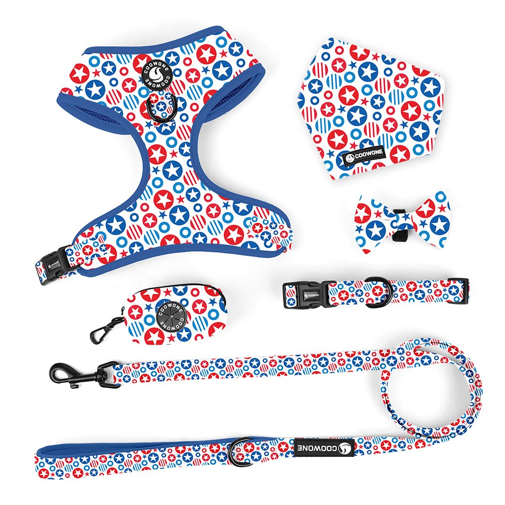 Dogs Harness Set Custom Designer for Evil Eyes Dog Collar And Matching Leashes Sublimation Printed Light Pink Neoprene Harness