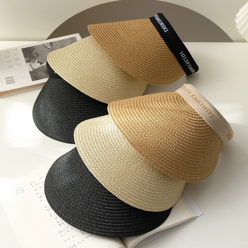 New Summer big brim sun hat biking anti-ultraviolet sunshade women's fashion empty top hat all-match straw sun beach hat