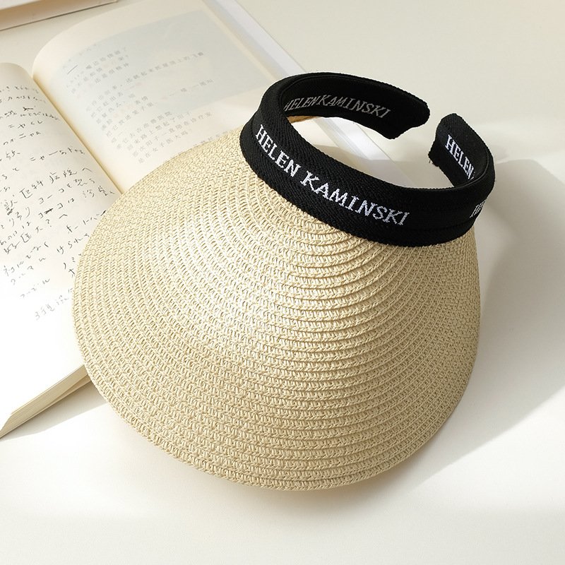 New Summer big brim sun hat biking anti-ultraviolet sunshade women's fashion empty top hat all-match straw sun beach hat