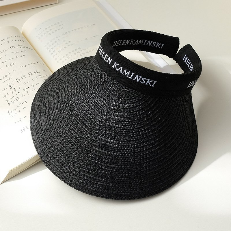 New Summer big brim sun hat biking anti-ultraviolet sunshade women's fashion empty top hat all-match straw sun beach hat