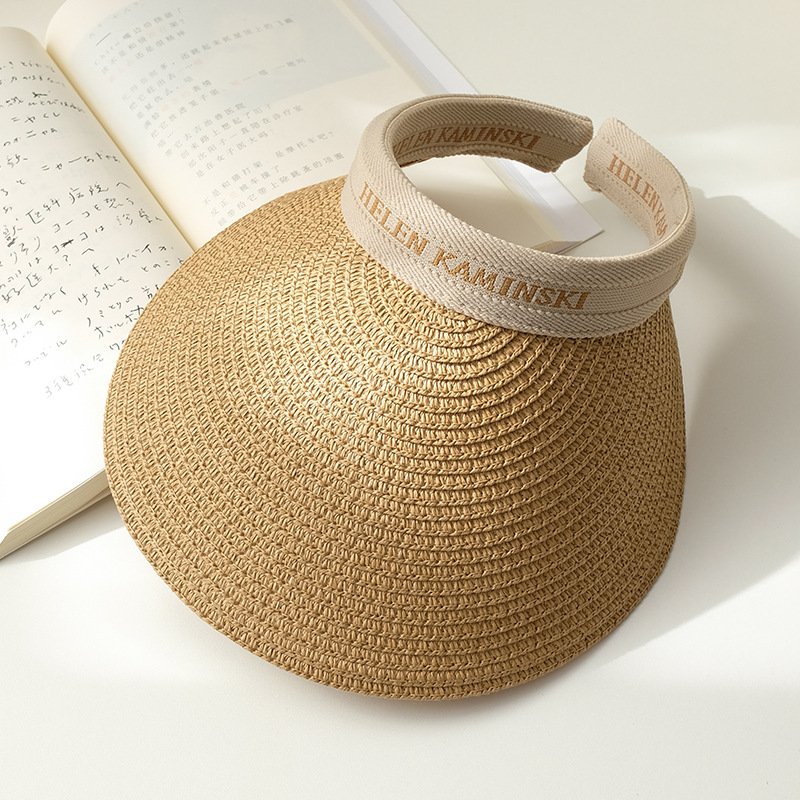 New Summer big brim sun hat biking anti-ultraviolet sunshade women's fashion empty top hat all-match straw sun beach hat