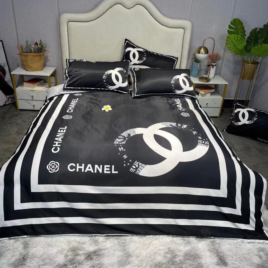 customized cotton 6pcs designer bedding set with matching curtains