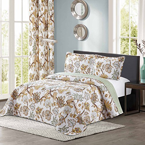 100% Microfiber Ultrasonic Quilt Modern Plaid Bedspread and Pillow Set Matching 3D Printed Curtains for the living room