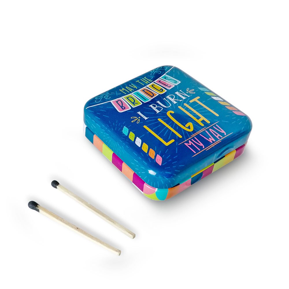 Custom Small Rectangle Flip Lid Packaging Container Metal Tin Box Matches