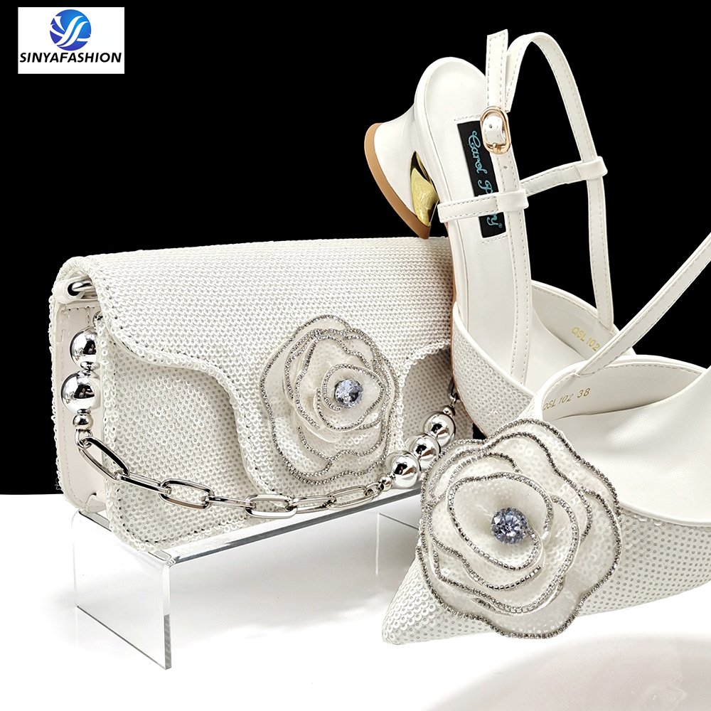 Sinya Luxury Ladies Colorful Style Matching Shoes And Bags Wholesale Ceremonial Shoe And Bag Set For African Women