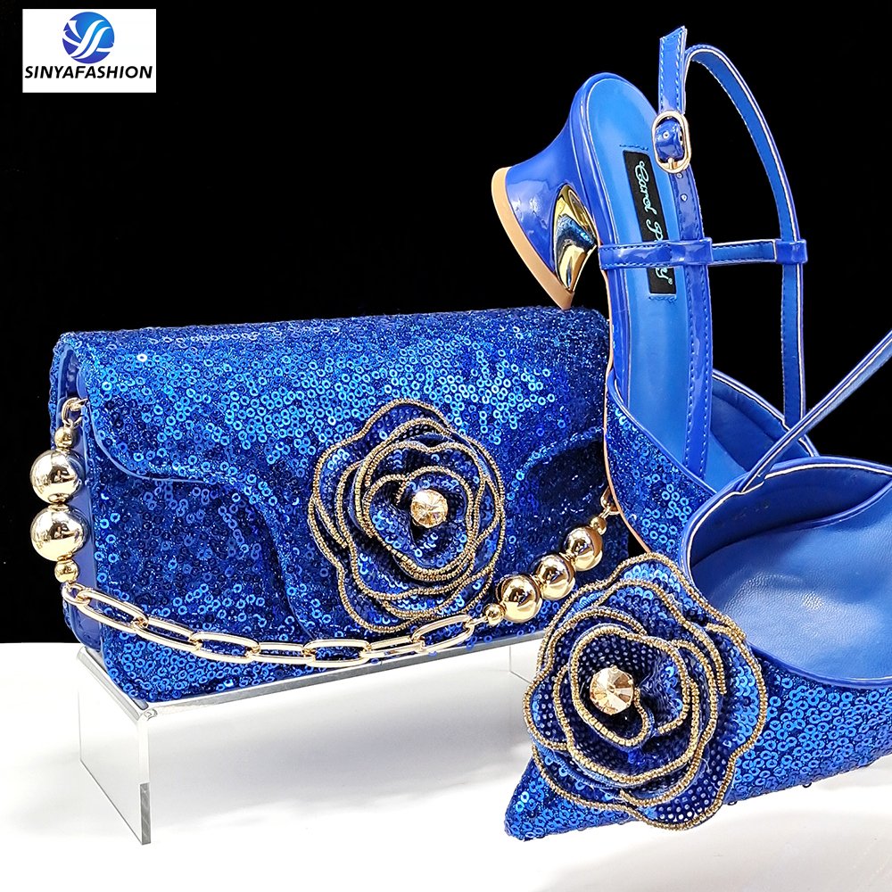 Sinya Luxury Ladies Colorful Style Matching Shoes And Bags Wholesale Ceremonial Shoe And Bag Set For African Women