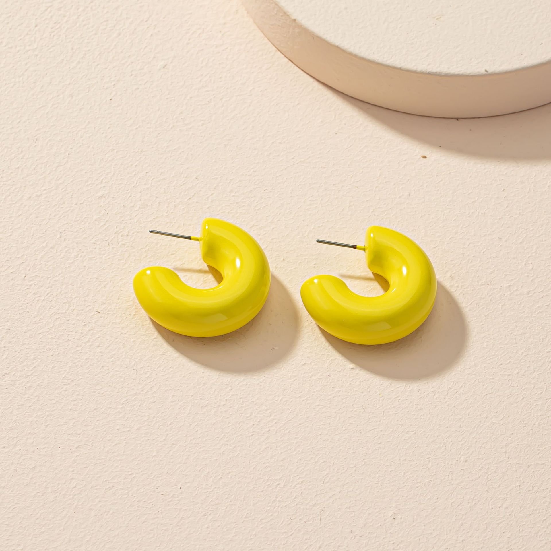 New Arrival Top Selling Simple Fashion Geometry Multi-color Circle Street Snap Personality All-match Jewelry Earrings Trendy