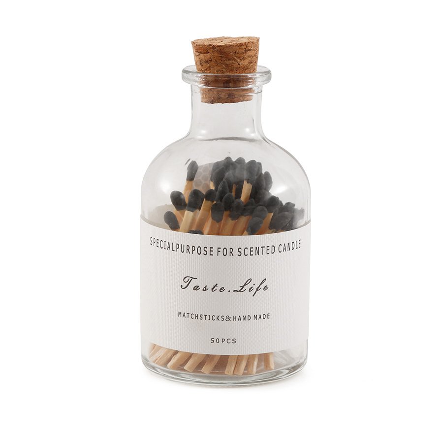 2024 New Arrival Customized Glass Bottle Matches Head Wooden Matchsticks