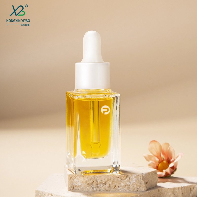 10 ml White circle white plastic head dropper +square transparent glass bottle