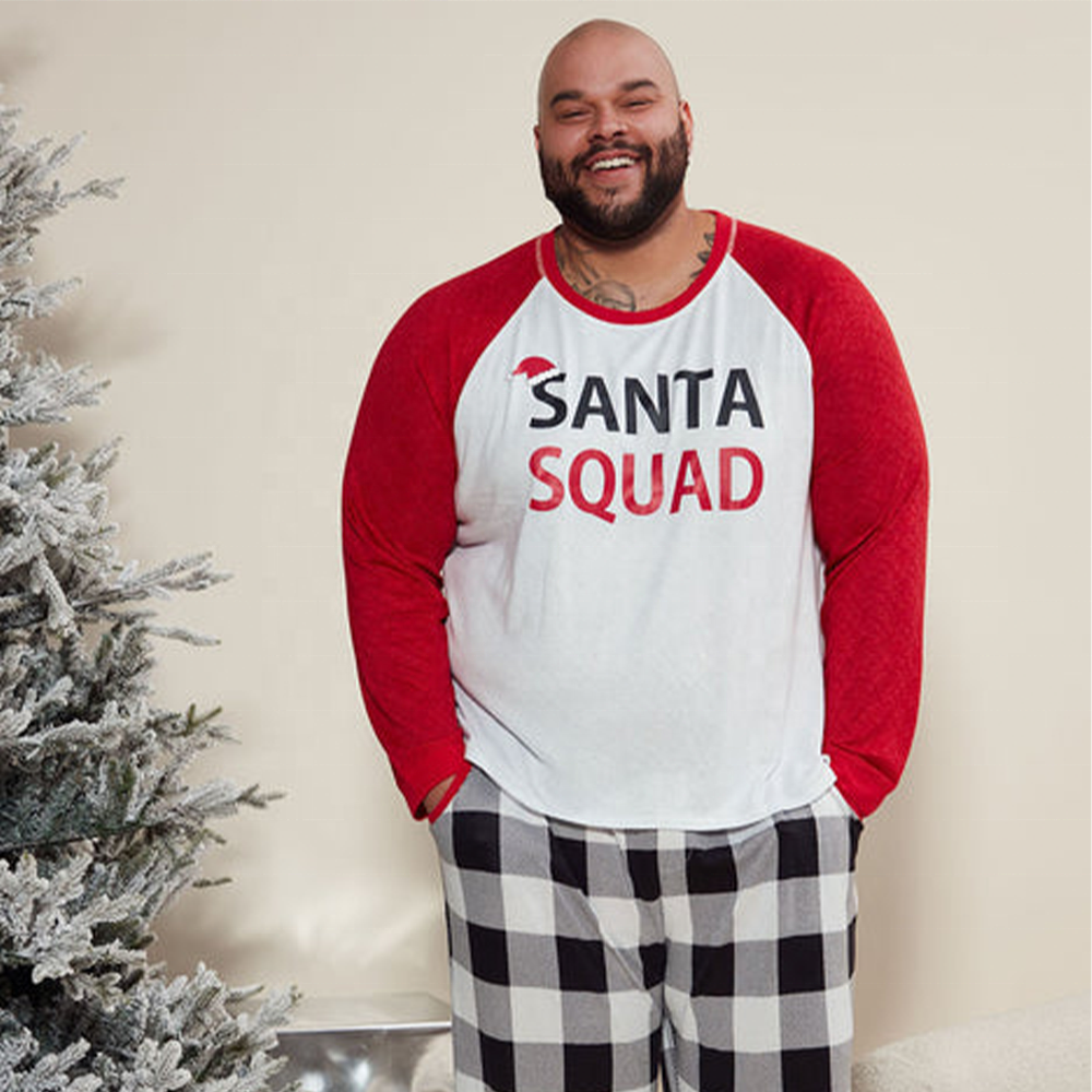 OEM&ODM Family Christmas Pajamas Set Cotton Print Red Kid Santa Matching Sleepwear With Low MOQ