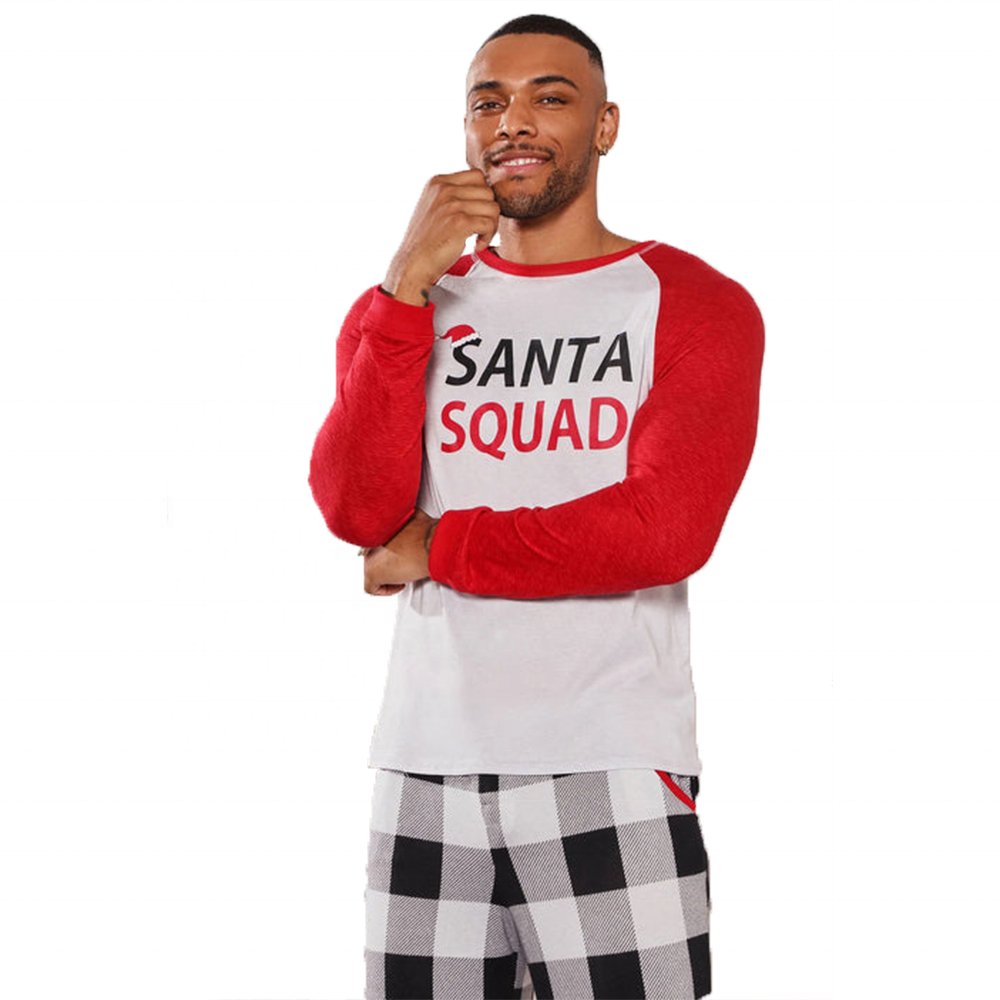 OEM&ODM Family Christmas Pajamas Set Cotton Print Red Kid Santa Matching Sleepwear With Low MOQ