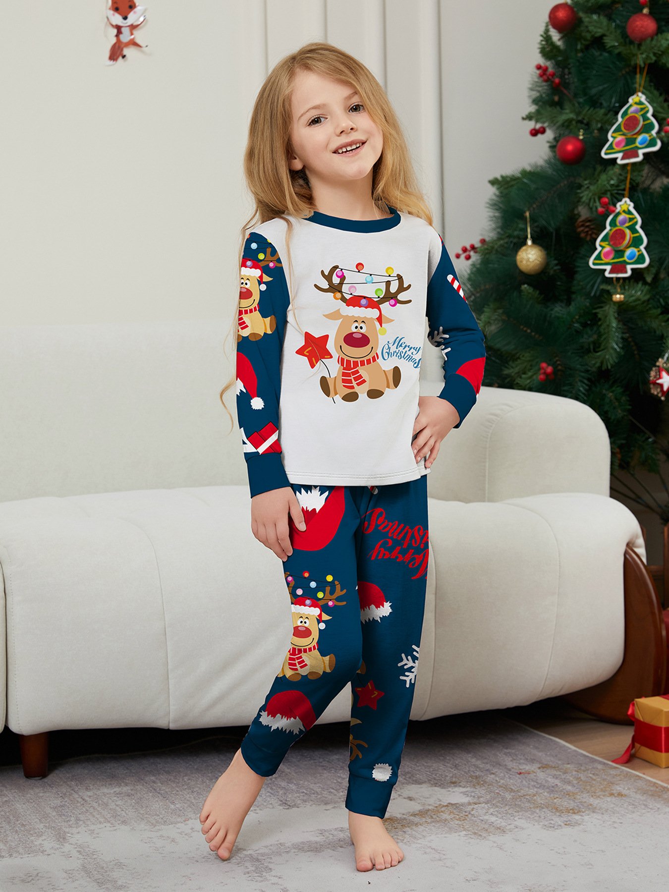 2024 hot sale christmas reindeer matching sets dog and Women and man kids baby onesie custom family christmas pajamas
