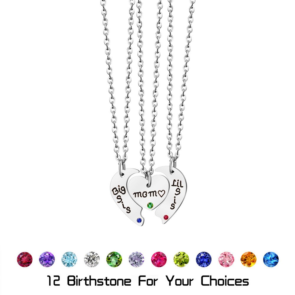 Dropshipping Customized Engraving Heart Puzzle Matched Necklace for Mother Days Gift Magnetic Heat Puzzle Pendant Necklace