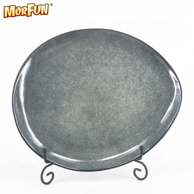 Best selling daily use loose item dinnerware irregular shape mix and match reactive glaze stoneware dinner set range