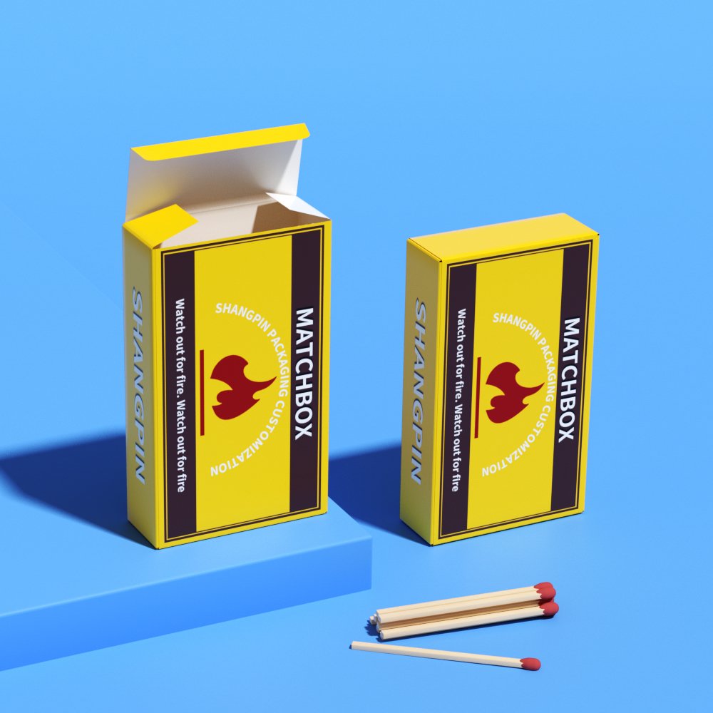 Reusable Wooden Tip Colored Matches Fold Boxes Wholesale Empty Kraft Paper Candle Jar Matches Packaging Box