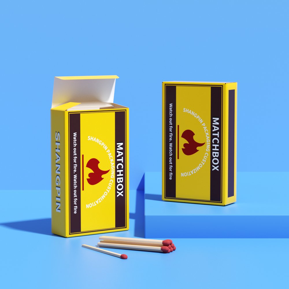 Reusable Wooden Tip Colored Matches Fold Boxes Wholesale Empty Kraft Paper Candle Jar Matches Packaging Box