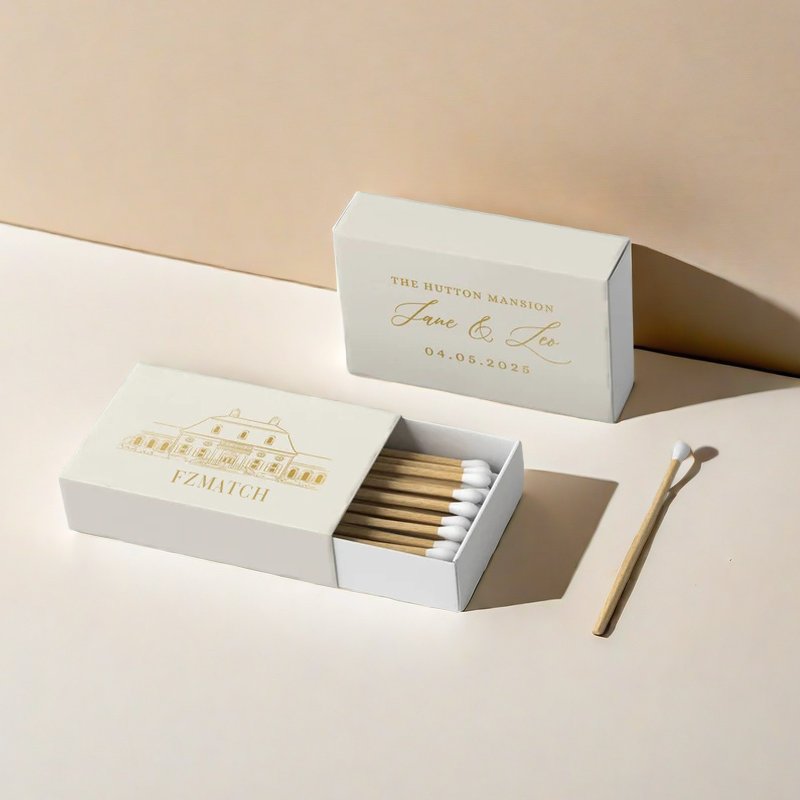 Black Black Head Match Box, Custom Matches For Cigars, Wood, Custom Logo, Safety, Bulk Matches For Hotels