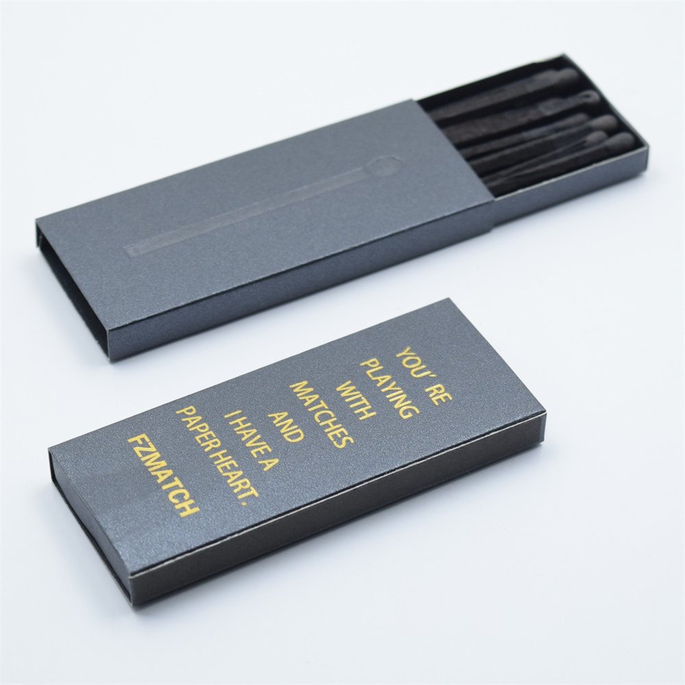 Black Black Head Match Box, Custom Matches For Cigars, Wood, Custom Logo, Safety, Bulk Matches For Hotels
