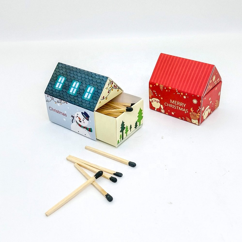 Small wood matches in bulk safety custom box matches special design house shape matches