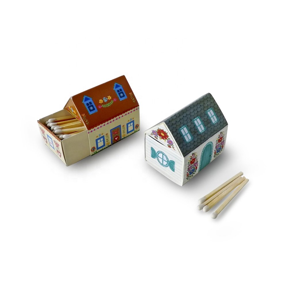 Small wood matches in bulk safety custom box matches special design house shape matches