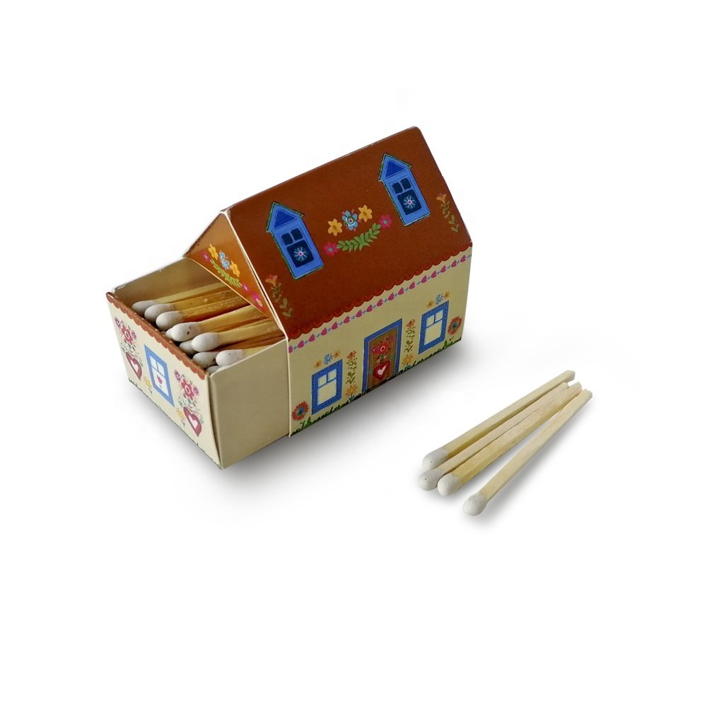 Small wood matches in bulk safety custom box matches special design house shape matches
