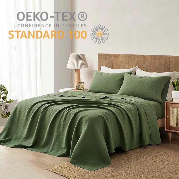 Luxurious 100% Linen Hotel Bed Linen Sets Comforter & Duvet Covers with Matching Curtains Elegant Blanket Cover