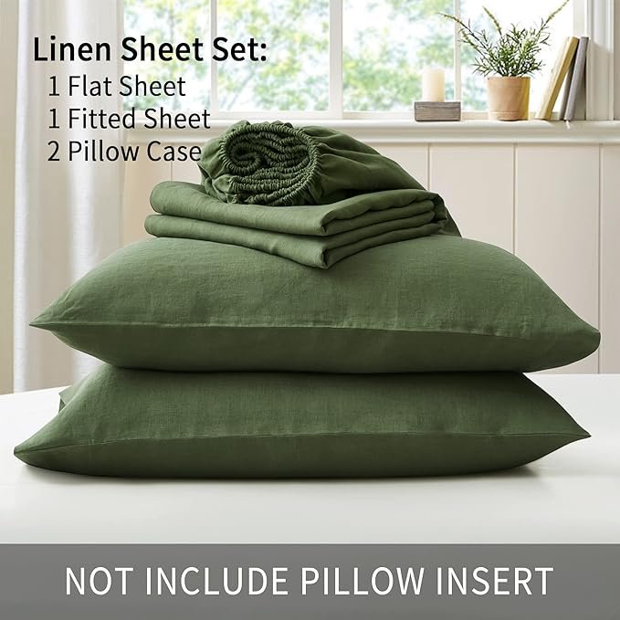 Luxurious 100% Linen Hotel Bed Linen Sets Comforter & Duvet Covers with Matching Curtains Elegant Blanket Cover