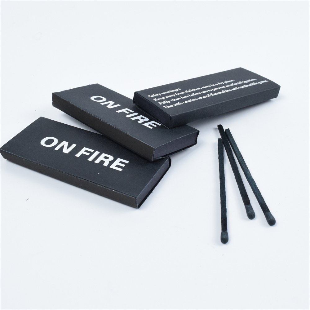 Black black head match box, custom matches for cigars, wood, custom logo, safety, bulk matches for hotels