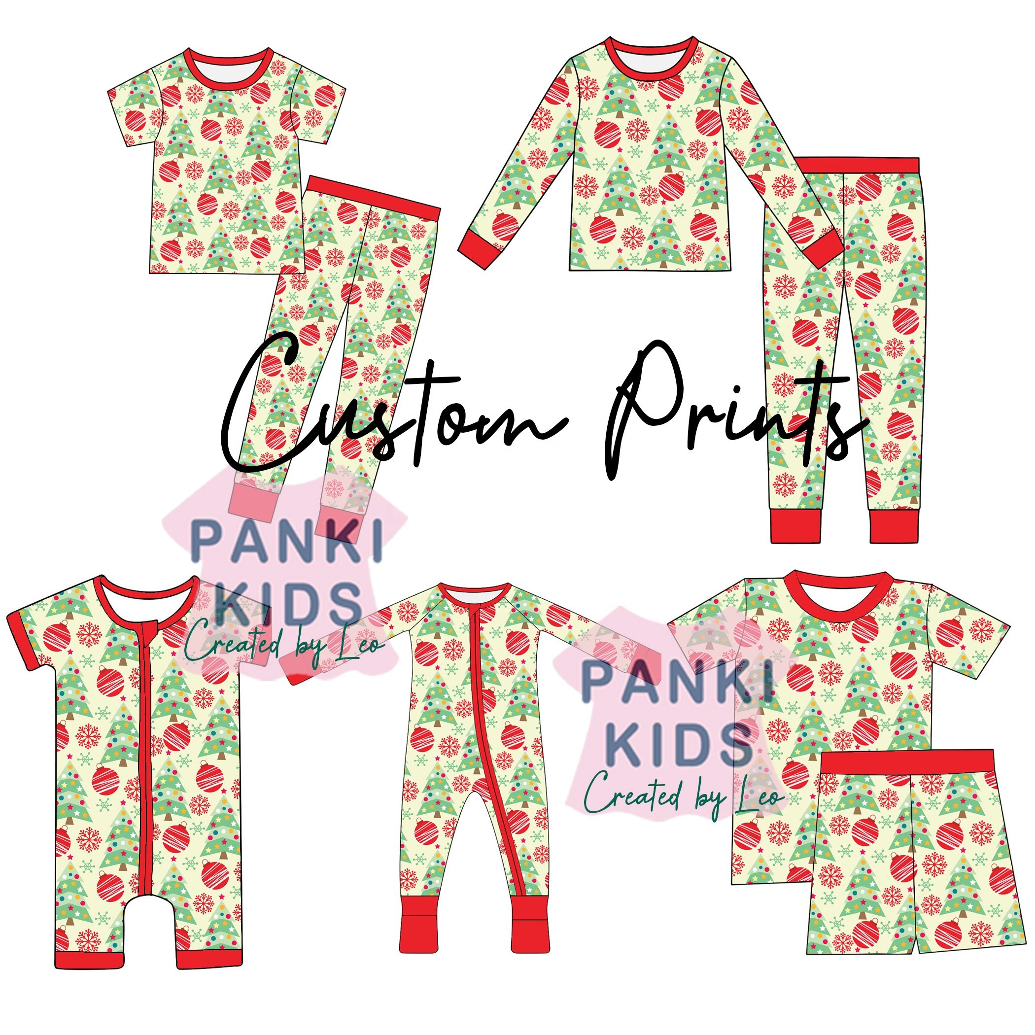 Factory High Quality Custom Milk Silk Bamboo Christmas Family Pajamas Family Matching Pajama Sets