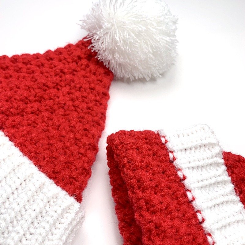 HOT sale beanie 100% Acrylic matching red kint christmas family hats Christmas Gift for women