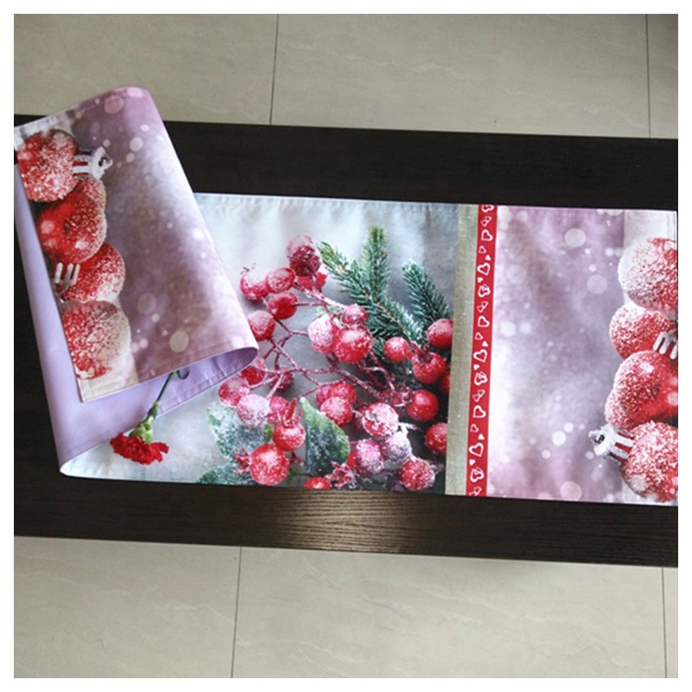 Christmas Table Runner Matched Cushion Cover and Placemat for New Year Decor Table Linens