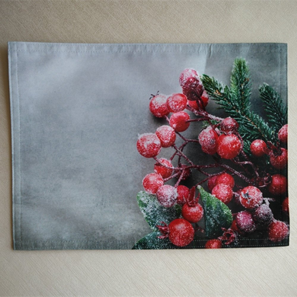 Christmas Table Runner Matched Cushion Cover and Placemat for New Year Decor Table Linens