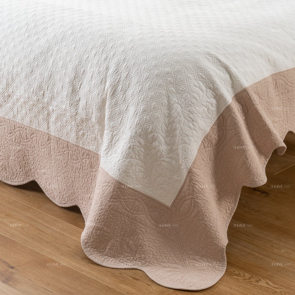 washed quilted bedspread bed Quilt Set 100% Cotton Reversible Bedding with Matching Sham Pre-Washed Summer Double bedspread