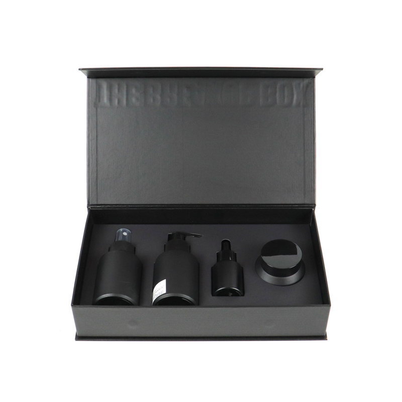 biodegradable luxury magnetic book shape body lotion hair shampoo and conditioner bottles packaging paper box with eva insert