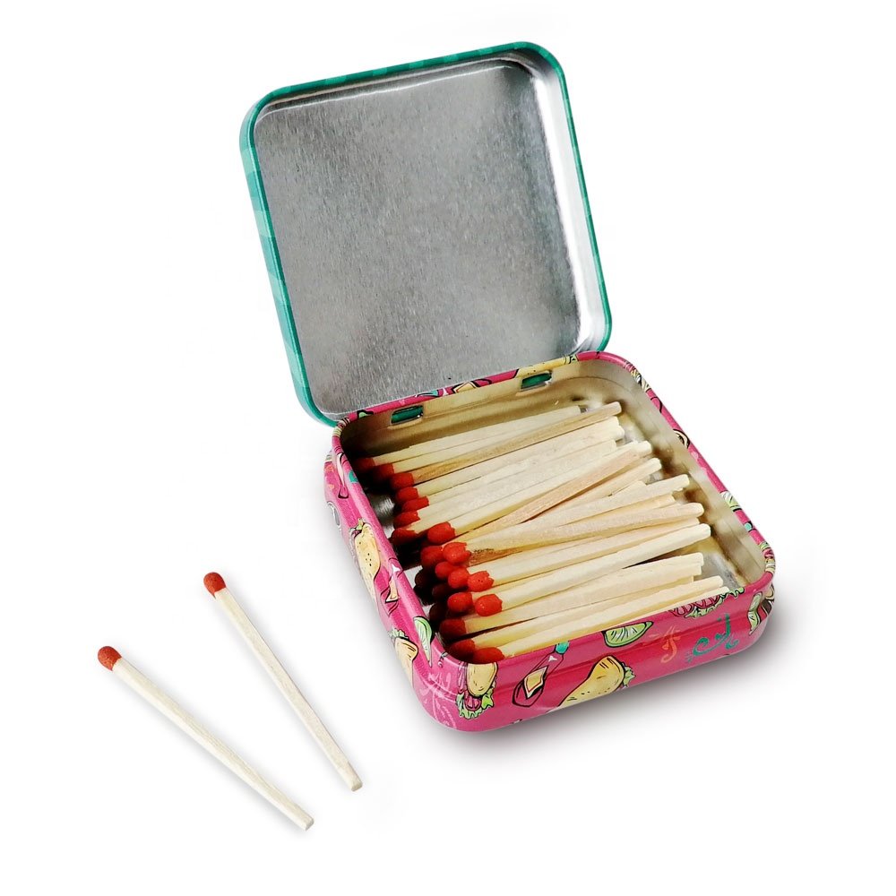 Small metal tin matches packing cheap matchbox