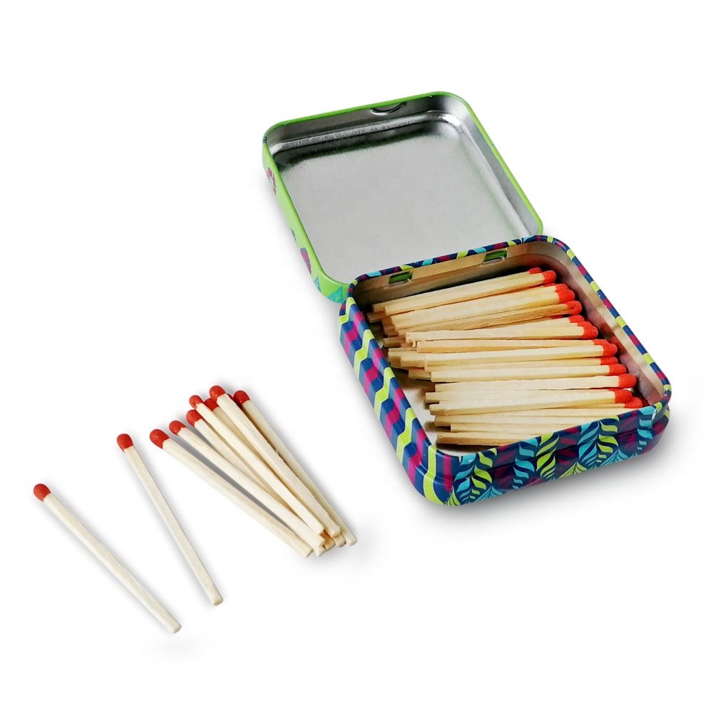 Small metal tin matches packing cheap matchbox