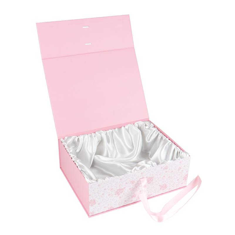 customizable eco friendly biodegradable box luxury surprise wedding favors packaging magnetic cardboard box with satin ribbon