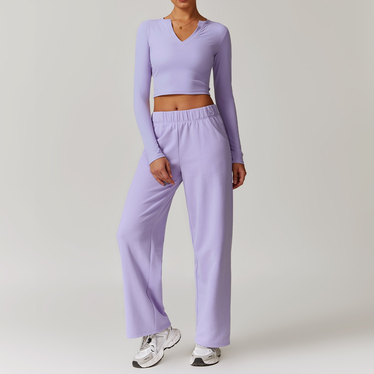 Custom Logo Women Matching Set Sweat Pants Long Sleeve Top 2/3/4 Piece Set Gym Wear Workout Sets Women Clothing